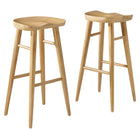 Modway - Saville Dos sans dos Tabourets de bar - Chêne - Ensemble de 2-Tabourets de bar en bois massif de manguier