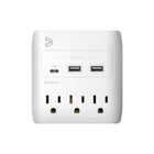 BlueDiamond - protecteur de surtension mural 3 prises + USB-C PD 20W + 2 × USB-A-Prise murale à 3 sorties avec charge USB, idéale pour les endroits à forte utilisation