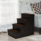 PawHut - Escalier pour animaux pour lit haut - 15,7 po L x 23,2 po l x 21,3 po H - café foncé-Utilisation de matériau MDF de haute qualité pour la santé de l'animal et du propriétaire 