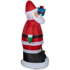 GEMMY - Père Noël gonflable et chiot avec boîte cadeau - 183 cm-Se gonfle automatiquement en quelques secondes