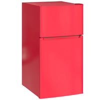 HOMCOM - Mini-réfrigérateur 3,2 pi³ avec congélateur et portes réversibles - rouge-Combine réfrigérateur et congélateur avec une capacité de 3,2 pi³ pour divers types de stockage alimentaire 