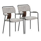 Zuo - Couva Chaise de salle à manger - Tweed gris - Ensemble de 2-Assemblage requis