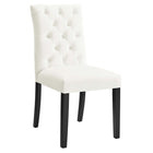 Modway - Duchess Performance Velvet Chaises de salle à manger Ensemble de 2 - Blanc-Velours de performance résistant aux taches