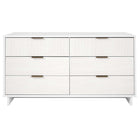 Manhattan Comfort - Granville commode moderne double large 55,04" - blanc-Moderne-contemporain avec une touche de glamour - grande commode double pour chambre
