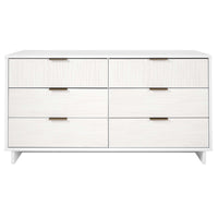Manhattan Comfort - Granville commode moderne double large 55,04" - blanc-Moderne-contemporain avec une touche de glamour - grande commode double pour chambre