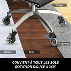 MotionGrey - Roues de chaise de bureau - Roues de remplacement style rollerblade - Noir - Lot de 5-Installation rapide et universelle : Compatible avec la plupart des chaises de bureau et installation en quelques secondes sans outils