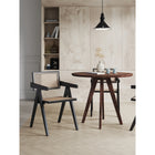 Manhattan Comfort - Fauteuil de salle à manger Hamlet 19,67 po style industriel chic - noir et cannage naturel-Canne naturelle fine fabriquée à partir de véritable rotin en bois