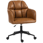 HOMCOM - Fauteuil de bureau pivotant à hauteur réglable - marron-Le design moderne avec coutures s'harmonise avec la plupart des styles d'intérieur