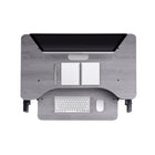 Rocelco - Support de bureau réglable assis/debout pour ordinateur portable de 32 po avec tapis anti-fatigue - Gris-Poignées faciles à soulever pour monter ou descendre.
