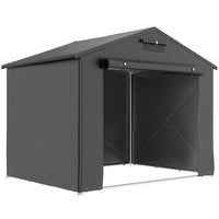 Outsunny abri portable 8 pi x 6 pi-Le cadre renforcé par un fil d’acier résiste à des vents de niveau 5-6, assurant une stabilité totale  
