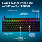 Logitech - G316 X 98 clavier gaming - Tactiles - Noir-Personnaliser votre expérience : les switchs interchangeables à chaud et les touches en PBT double couche permettent de personnaliser facilement l'apparence et la sensation de votre clavier gaming mécanique, tout en aidant à résister à l'usure