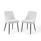 Modway - Viscount Tissu rembourré Chaises de salle à manger Ensemble de 2 - Noir Blanc-Chaises de salle à manger rétro modernes