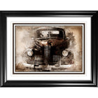 Antique Car - Impression encadree - 36" x 28"-Impression d'art de haute qualité avec passe-partout et encadrement professionnel