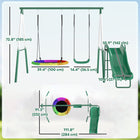 Qaba - Ensemble de balançoire pour jardin avec siège réglable et balançoire soucoupe, toboggan de 5 pi-Les cordes de balançoire réglables s’adaptent à différentes hauteurs 