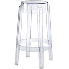 Modway - Casper Dos sans dos Tabouret de comptoir - Clair-Transparent Polycarbonate Construction