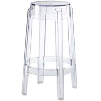 Modway - Casper Dos sans dos Tabouret de comptoir - Clair-Transparent Polycarbonate Construction