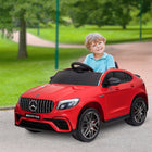 Aosom - Voiture électrique pour enfants 12v, mercedes benz amg glc63s coupe - rouge-Boutons séparés pour le klaxon et la musique sur le volant, clairs et puissants 