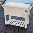 Permasteel - Glacière de patio style mobilier 80 pintes - Crème-Construction en acier peint par poudrage