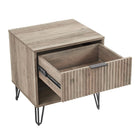Manhattan Comfort - Table de nuit moderne DUMBO 20,07" à 1 tiroir - Gris rustique-Parfait pour le rangement de chevet, les lampes ou les objets de décoration