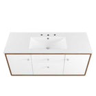 Modway - Transmit 48" Vanité de salle de bain murale - Blanc noyer-8