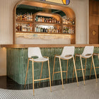 Zuo - Desi Tabouret de bar - Blanc/Or - Ensemble de 2-Dimensions: 21,7 po L x 20,7 po L x 39,0 po H