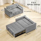 HOMCOM - Canapé-lit gigogne avec ports USB - gris-Mousse haute densité pour un confort durable 