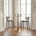 Zuo - Auray Table de bar - Blanc/Or-Dimensions: 23,8 po L x 23,8 po L x 41,7 po H