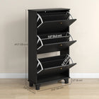 HOMCOM - Armoire à chaussures moderne avec 3 tiroirs basculants pour 12 paires - noir-Le dessus plat permet d'exposer des objets décoratifs ou de ranger des essentiels 