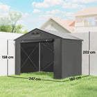 Outsunny abri portable 8 pi x 6 pi-Ses dimensions généreuses de 2,5 x 1,8 m permettent d’abriter facilement motos, vélos et outils  
