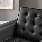 Modway - Loft Touffe Cuir végane Fauteuil - Argent noir-Touffe de biscuits