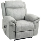 HOMCOM - Fauteuil inclinable manuel avec massage par vibration et poches latérales - gris-2 niveaux d'intensité, 8 modes de massage et minuteries de 5, 30 ou 60 minutes 