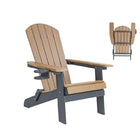 Backyard Lifestyles - Chaise Adirondack pliante avec porte-gobelet - Brun/Noir-Ne se fissure pas, ne s’écaille pas, ne rouille pas et ne pèle pas.