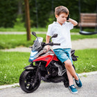 Qaba - Moto électrique Honda sous licence 12V avec phares et musique - rouge-Démarrage par bouton, phares et musique pour enrichir le jeu interactif 