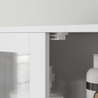 HOMCOM - Armoire de rangement de salle de bain avec portes persiennes et étagère réglable - blanc-La structure en MDF peint offre durabilité et aspect élégant 