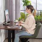 HOMCOM - Chaise d’ordinateur pivotante à 360-degrés sans accoudoirs - vert foncé-Siège pivotant à 360 degrés et roulettes PU pour se déplacer facilement sur divers types de sol