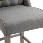 HOMCOM - Tabouret de bar sans accoudoirs à dossier capitonné, chaise haute - gris - paquet de 2-Capacité de poids : 286 lb
