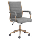 Zuo - Auction Chaise de bureau - Gris-Fonction d’inclinaison offrant confort et soutien ajustables