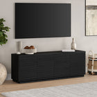Hudson&Canal - Meuble TV Tullis pour téléviseurs jusqu'à 78" - Grain noir-Caractéristiques assemblage facile