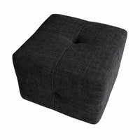Exform - Lilith Cube - Tabouret, pouf, table d'appoint - Chenille noire-Cube multifonction (table d'appoint / pouf / tabouret)