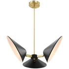 Modway - Journey Bras 3-léger de 3" Pendentif - Noir-Pendentif à 3 lumières à bras court