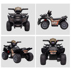 Aosom - Quad 6v pour enfants avec musique, voiture à 4 roues électrique sur batterie - noir-Le véhicule peut fonctionner pendant 45 minutes une fois complètement chargé 