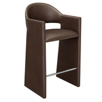 Modway - Talia 41 pouces Cuir végane Tabouret de bar - Espresso-Rembourrage en cuir végane