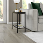 Hudson&Canal - Table d'appoint rectangulaire Alexis (61 cm) - Bronze noirci-Finition bronze noirci artisanale appliquée sur le cadre