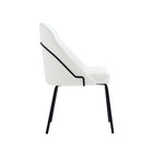 Manhattan Comfort - Lot de 4 chaises de salle à manger modernes Gracie 61,5 cm, revêtement similicuir blanc et noir-Hauteur d’assise : 49,5 cm