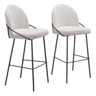 Zuo - Jambi Tabouret de bar - Ivoire - Ensemble de 2-Design ergonomique