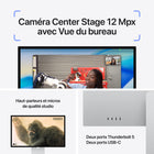 Apple -  Studio Display 27 po 5K Écran Retina doté d’un support inclinable et verre standard-Système À Six Haut-parleurs: Quatre haut-parleurs de graves à annulation de force produisent des basses riches, tandis que deux haut-parleurs d’aigus ultraperformants assurent des moyennes fréquences précises et des aigus cristallins