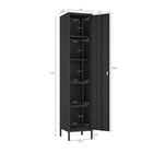 Manhattan Comfort - Ensemble de 2 armoires modernes d’appoint et de rangement Naomi - Noir-Lignes épurées et silhouette minimaliste, parfait pour les espaces contemporains et transitionnels