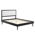 Modway - Willow Bois Lit à plateforme queen avec pieds écartés, Noir Blanc-Cadre de lit plateforme Queen