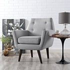 Modway - Posit Tissu rembourré Fauteuil - Gris clair-Pieds en caoutchouc teintés d’espresso