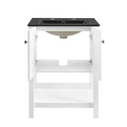 Modway - Steam 24" Vanette de salle de bain - Blanc Noir-Assemblée requise